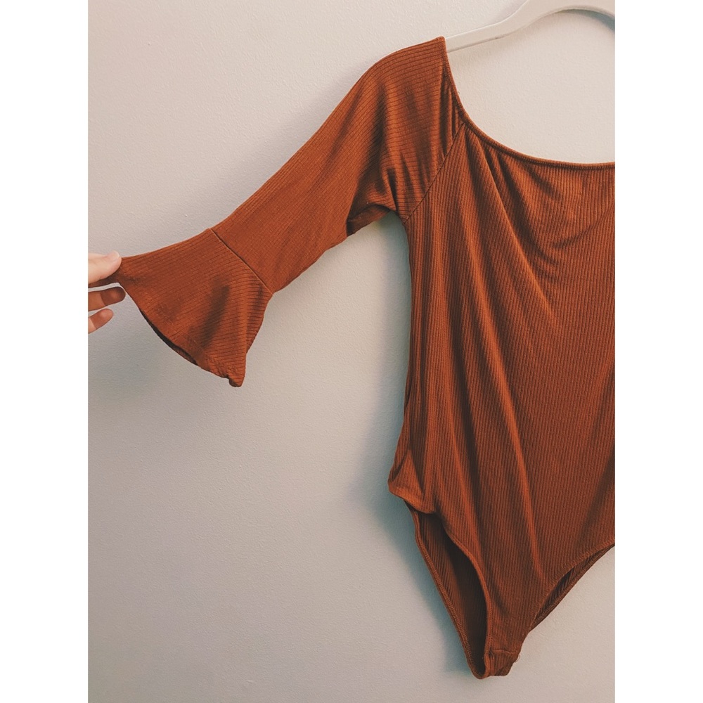 Burnt Orange off the Shoulder Bodysuit